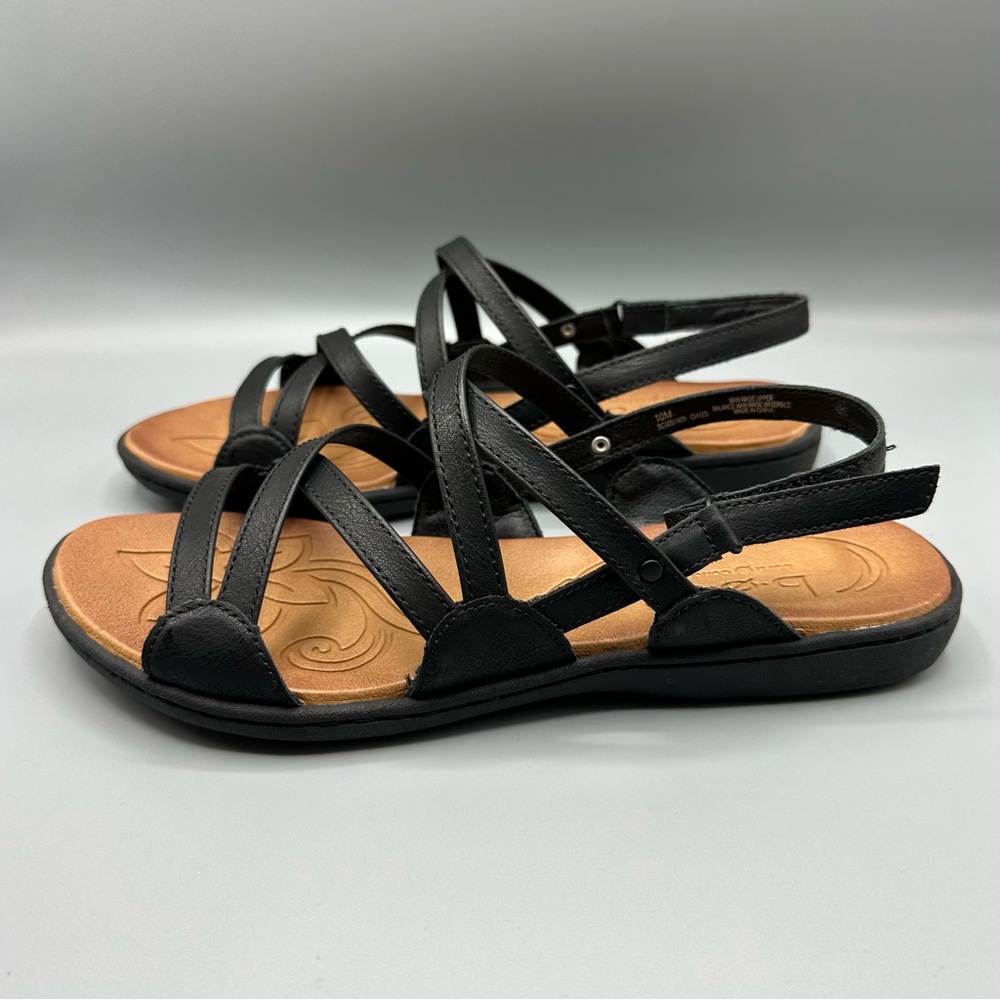 B.O.C. Altheda Faux Leather Flat Sandals Women’s Size 10 Black